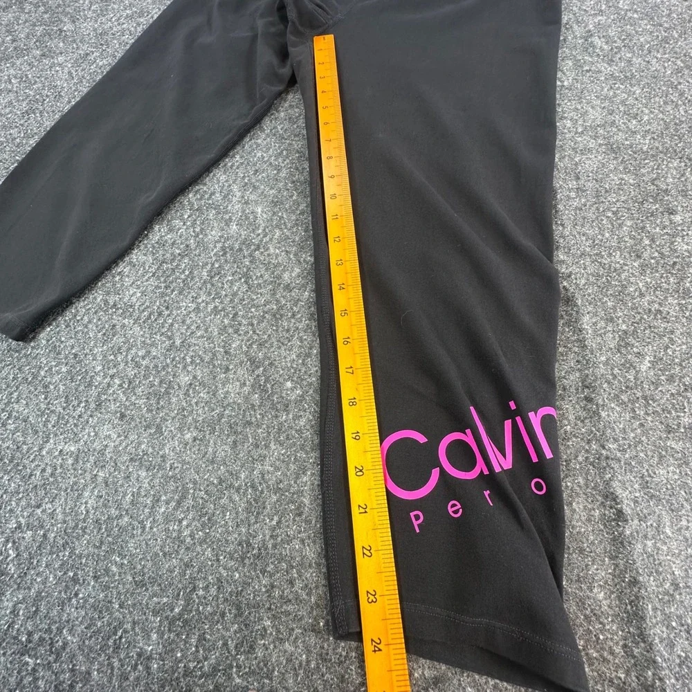 Calvin Klein Performance Leggings Womens 3X Black Cotton Stretch Capri Logo - Picture 4 of 9